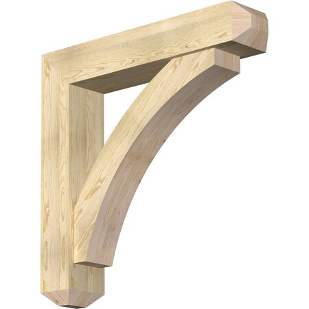Ekena Millwork Thorton Craftsman Rough Sawn Bracket w/ Offset Brace, Douglas Fir, 8"W x 40"D x 40"H BKT0806X40X40THR04RDF